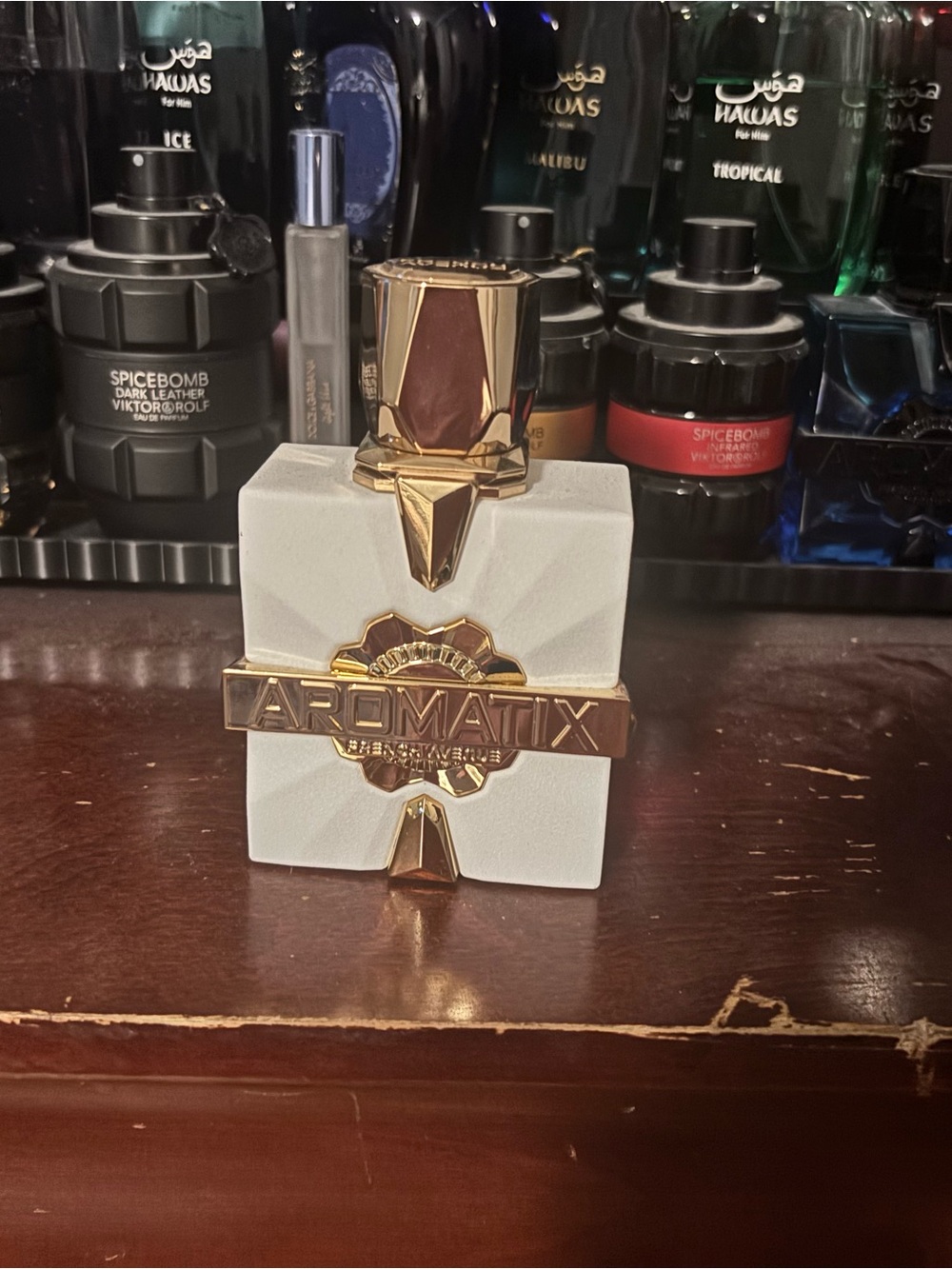 Matix White and Gold Aromatix Decorative Bottle